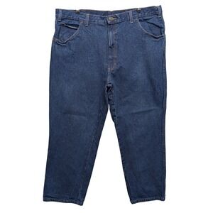 G&K Services Workwear Jeans Mens 42x30 Dark Wash Blue Cotton Denim PD60DM